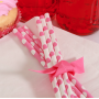 Paper Straws - pink polka dot x25